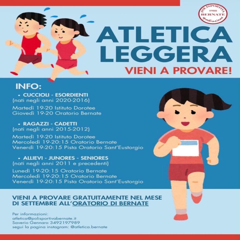 Scopri di più sull'articolo PROVE ATLETICA POLISPORTIVA BERNATE STAGIONE 2026-2027